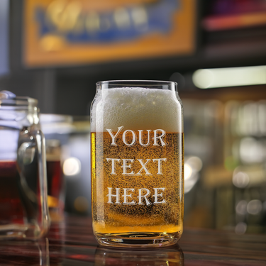 16oz Beer Can Glass Custom | Add YOUR TEXT